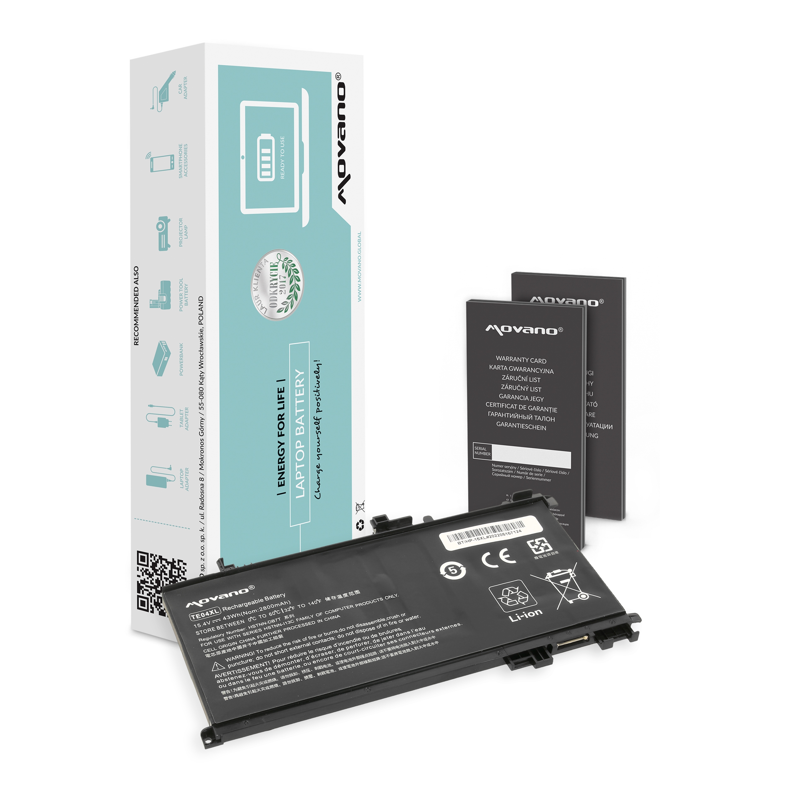 Bateria Movano de 15.4V para Portátil HP Omen 15 e Pavilion 15 Series