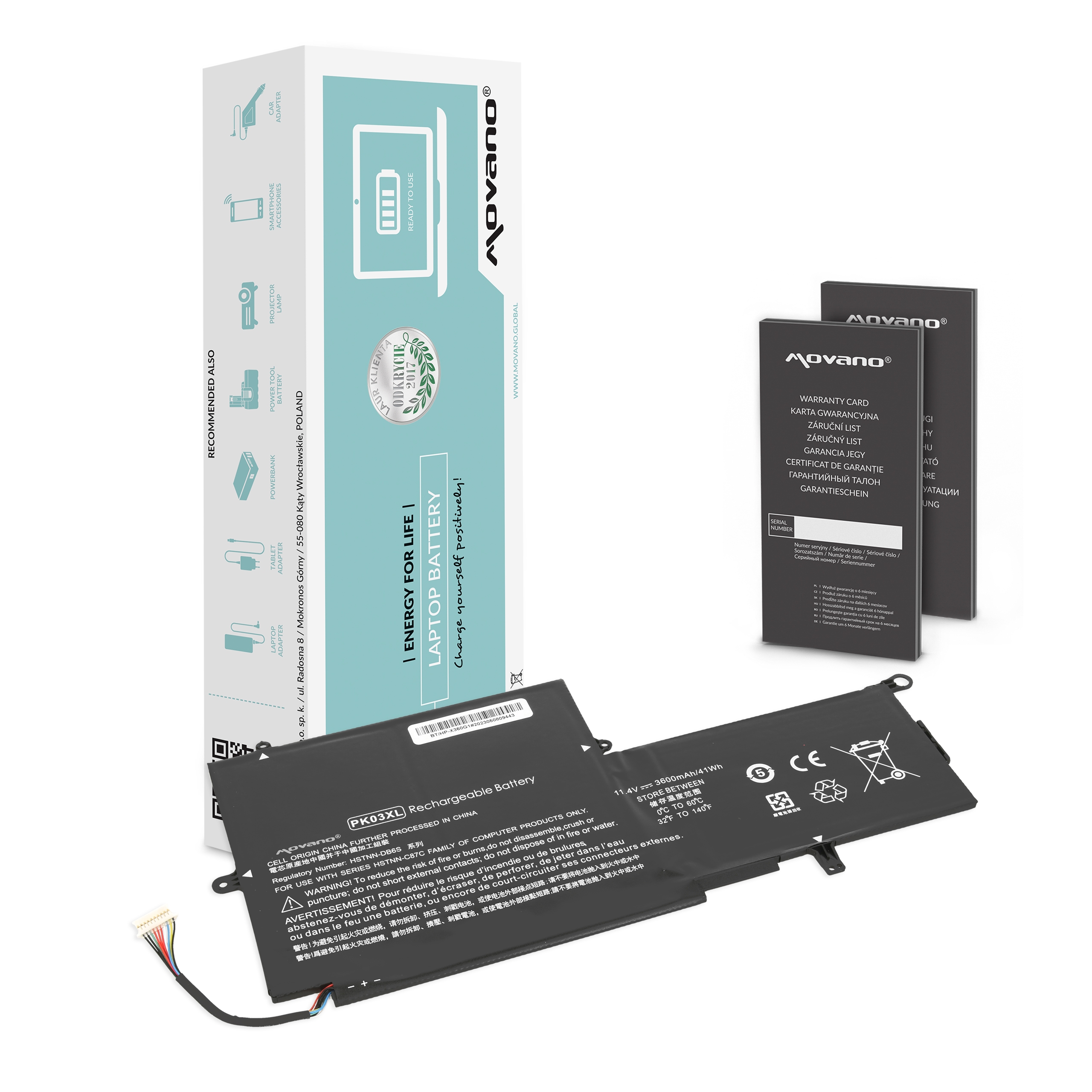 Bateria Movano para HP Envy x360 13, Spectre Pro x360 G1