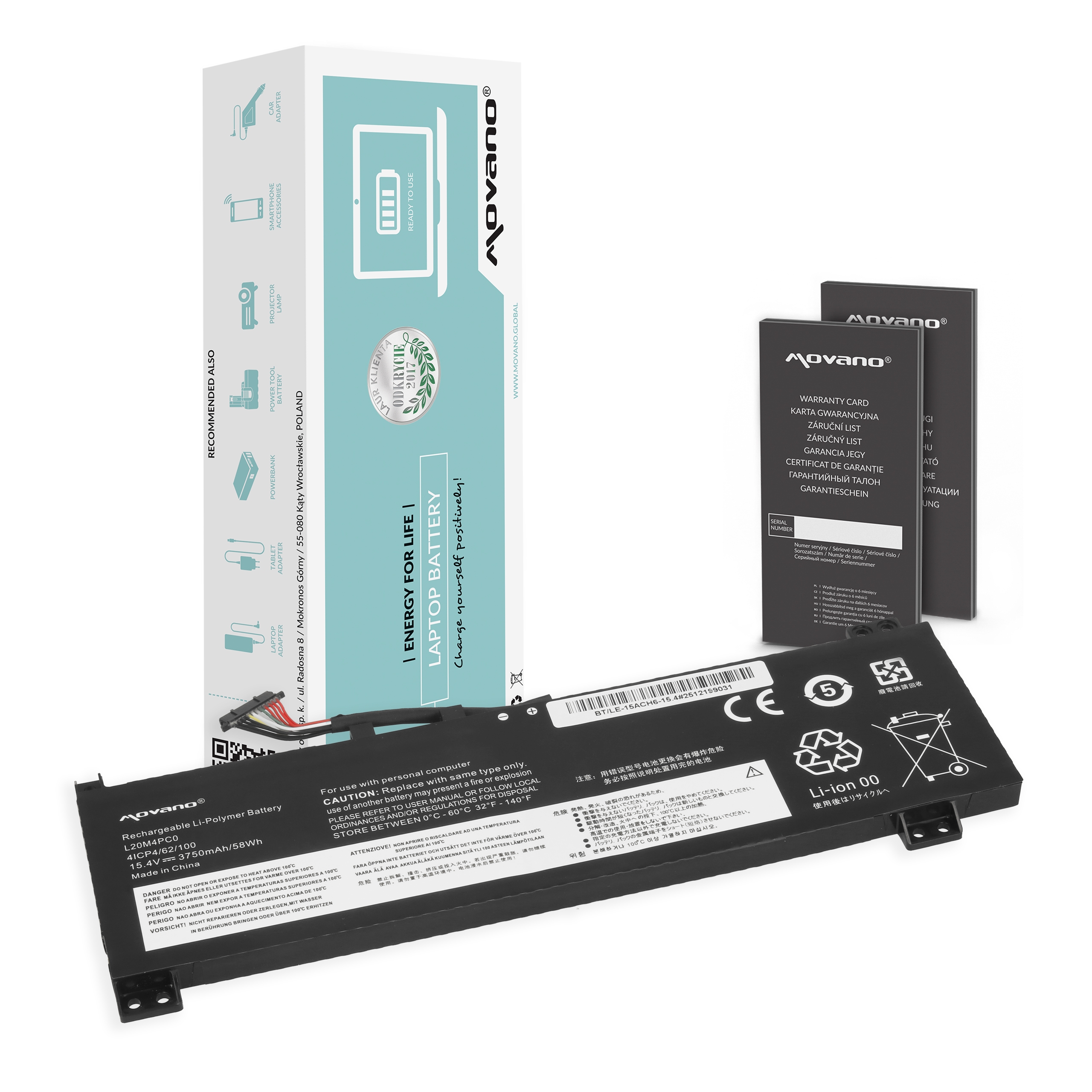 Bateria Movano de Alta Qualidade para Portátil Lenovo IdeaPad Gaming 3 15ACH6 e Legion 5 15ACH6/15ITH6 Series