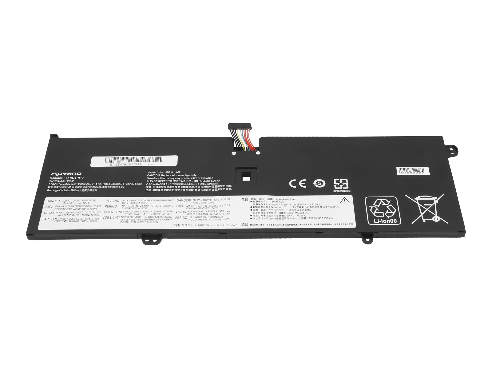 Bateria Movano de Alta Qualidade para Portátil Lenovo Yoga C940-14IIL (12 PIN) - 8000 mAh - Image 2