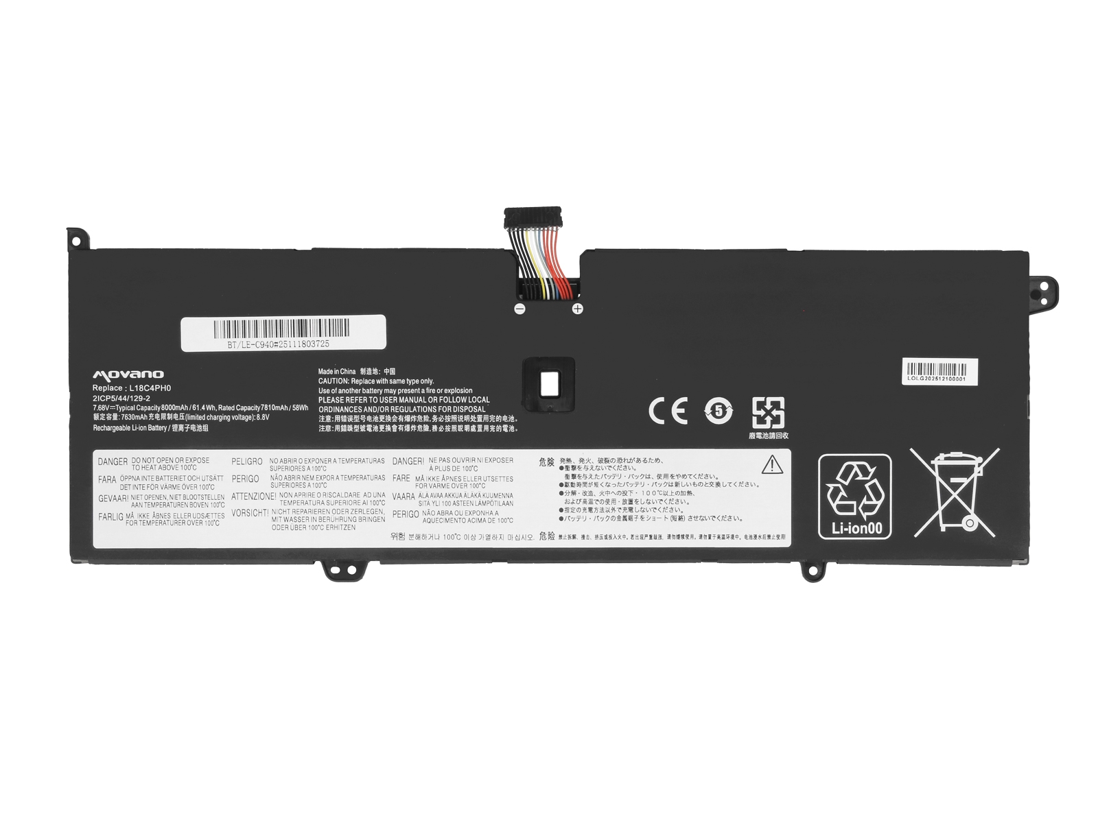 Bateria Movano de Alta Qualidade para Portátil Lenovo Yoga C940-14IIL (12 PIN) - 8000 mAh - Image 4