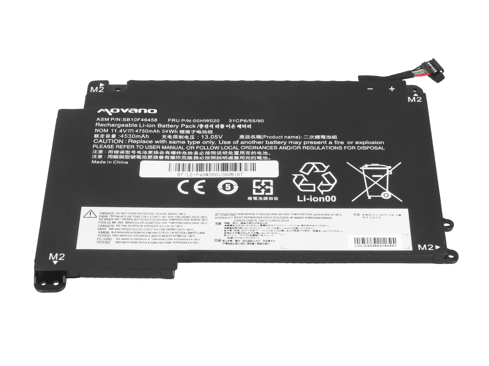 Bateria Movano de Alta Qualidade para Portátil Lenovo ThinkPad Yoga P40, 460, 14 Series - Image 4