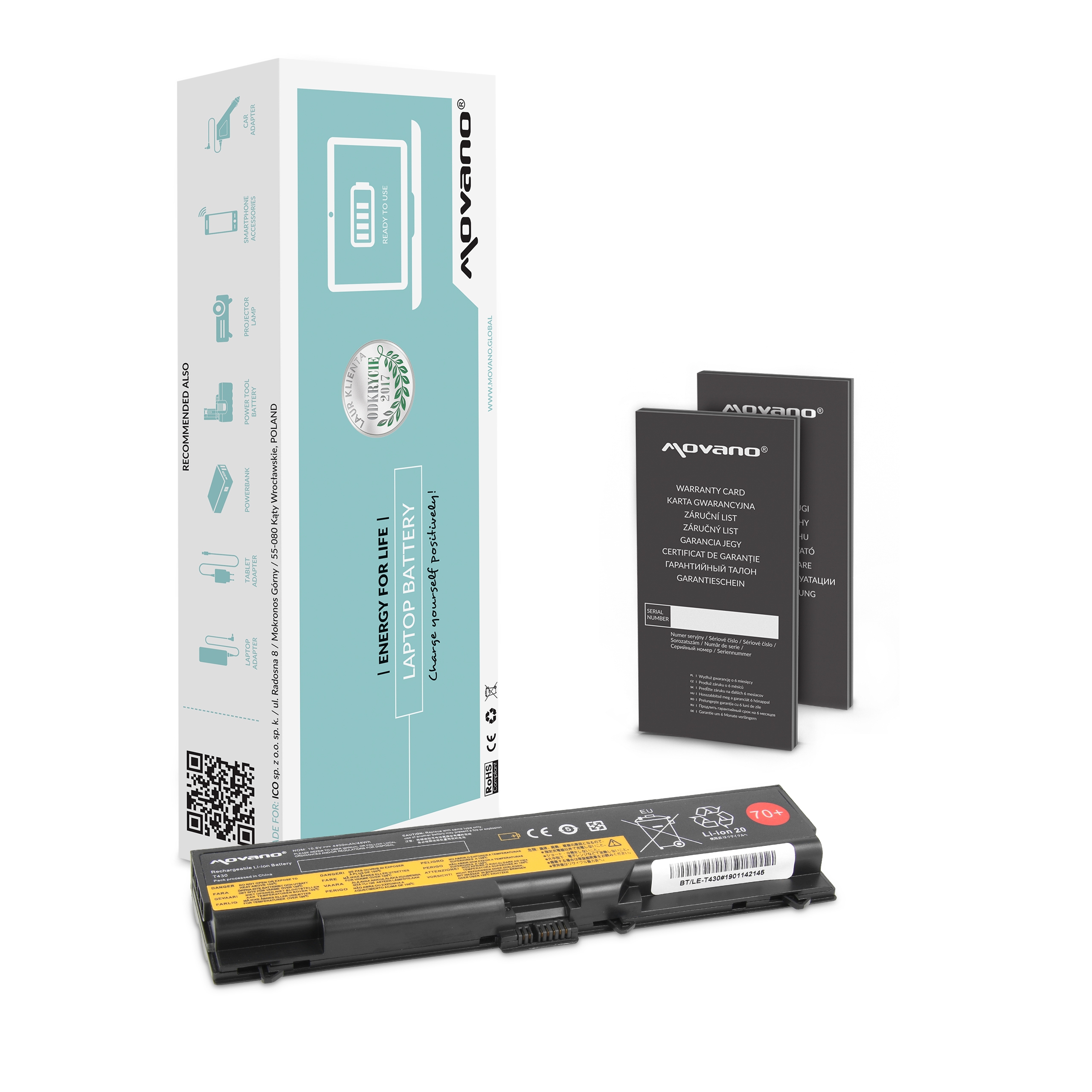 Bateria Movano para Lenovo ThinkPad T430, T530
