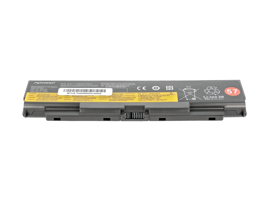 Bateria Movano de Alta Capacidade para Portátil Lenovo Thinkpad T440p, W540, L440, L540, T540p, W541 - 10.8V (11.1V) 4400mAh - Image 2