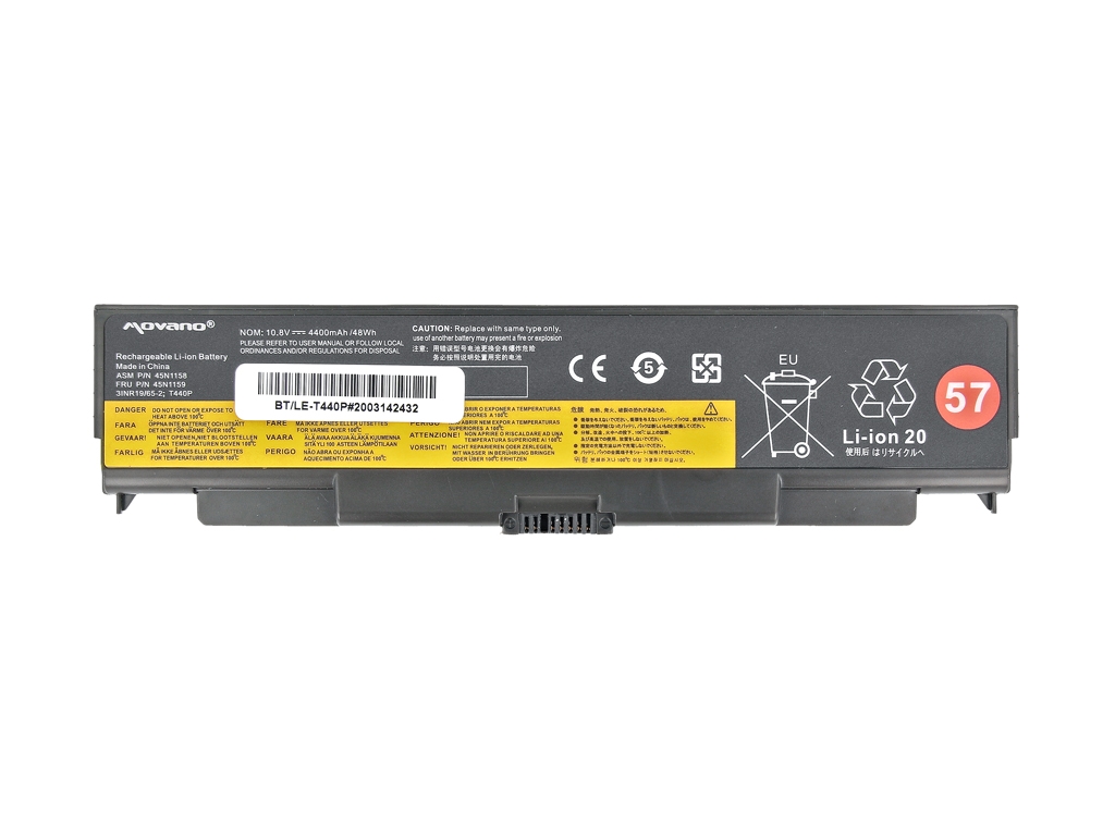 Bateria Movano de Alta Capacidade para Portátil Lenovo Thinkpad T440p, W540, L440, L540, T540p, W541 - 10.8V (11.1V) 4400mAh - Image 4