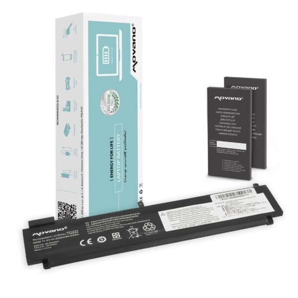 Bateria Movano de 11.4V 2000mAh para Portáteis Lenovo ThinkPad T460s e T470s (Traseira)