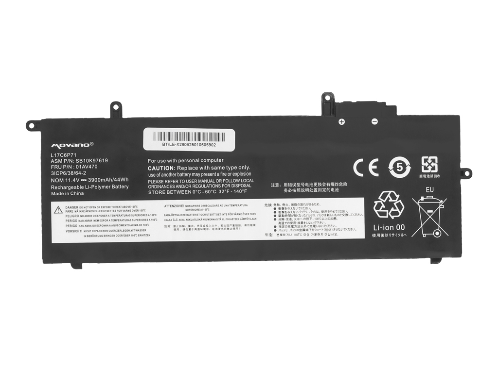 Bateria Movano L17C6P71 para Portátil Lenovo ThinkPad A285 X280 Series - 11.4V 48Wh - Image 4