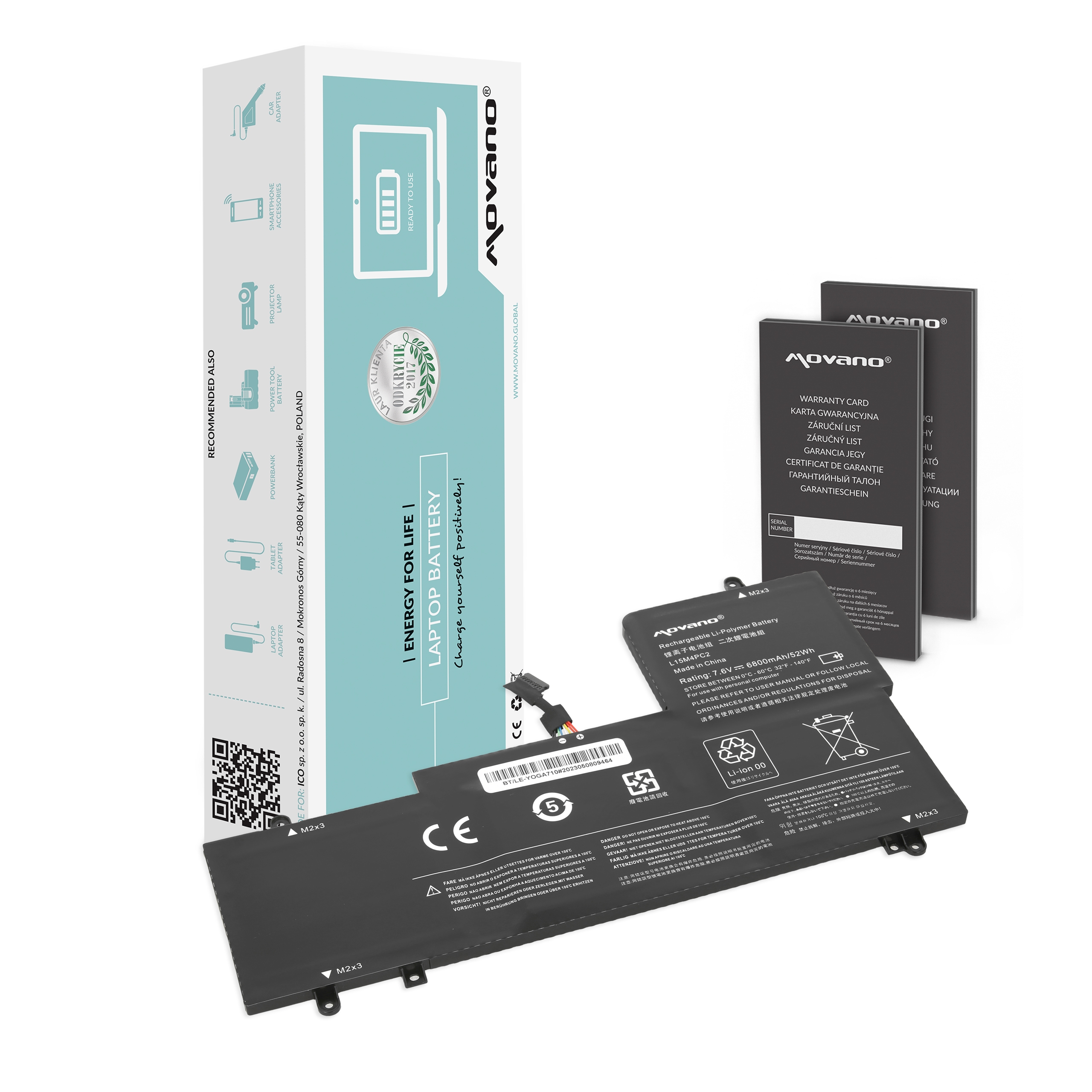 Bateria Movano para Lenovo Yoga 710-14IKB, 710-14ISK