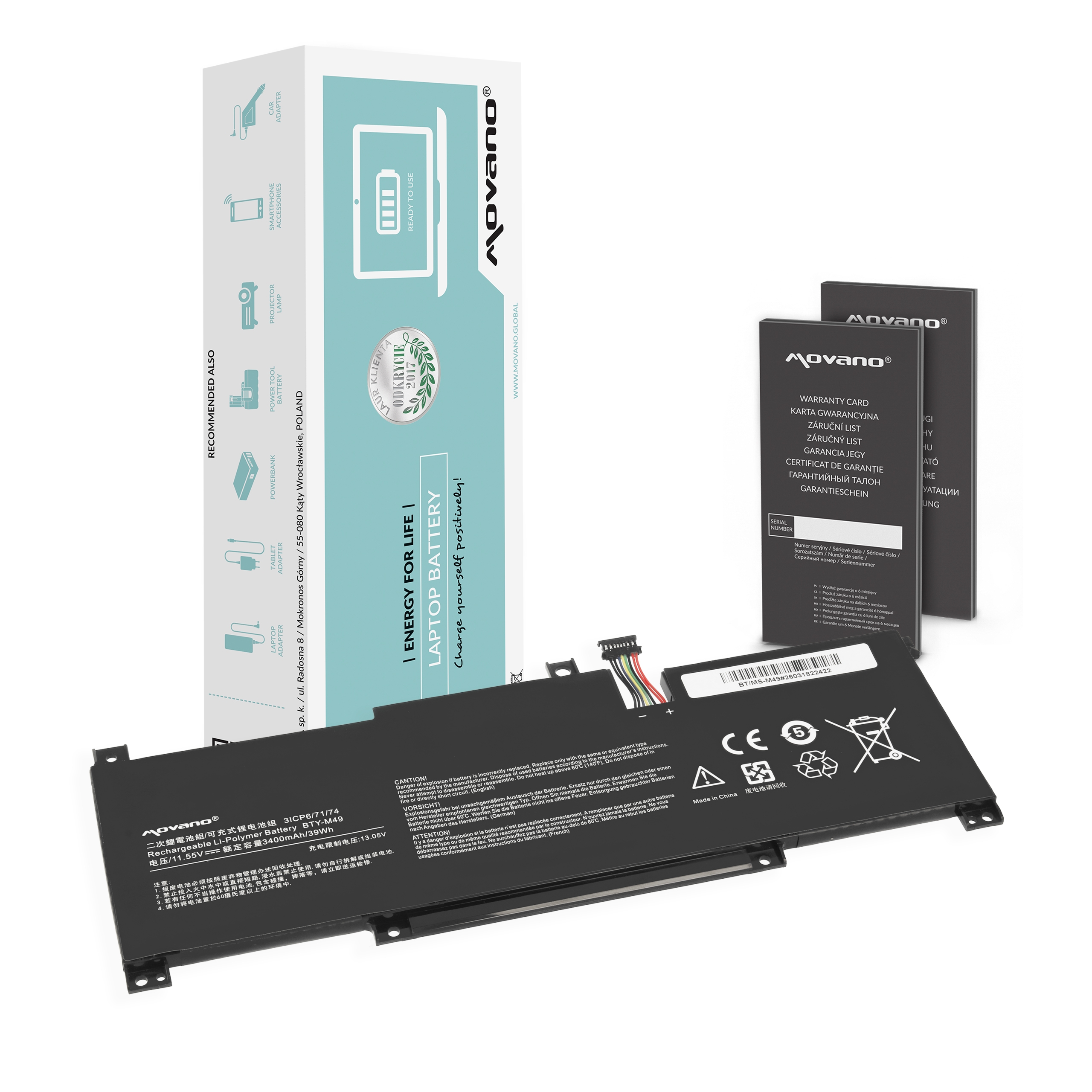 Bateria Movano para Portátil MSI Modern 14, Modern 15, Prestige 14, Summit E14 - Substituição de Alta Qualidade