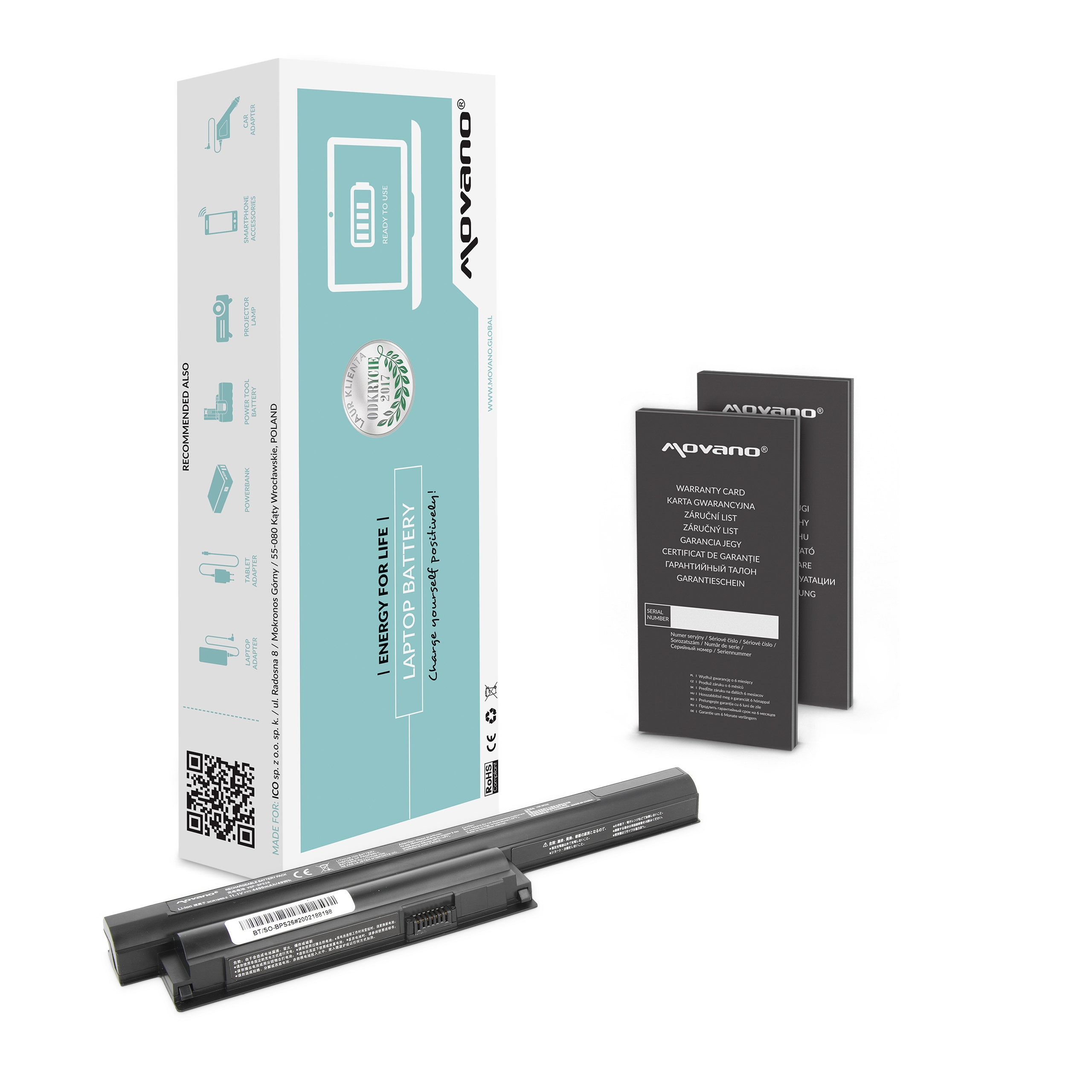 Bateria Movano de 11.1V (10.8V) 4400mAh para Portáteis Sony Vaio PCG, SVE, VPC Series - Substituição VGP-BPS26