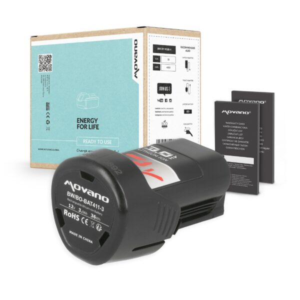 Bateria Movano de Lítio-ion 12V 3000mAh (36Wh) para Ferramentas Bosch BAT411, BAT420