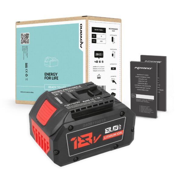 Bateria Movano 8000mAh 18V para Bosch ProCore 1600A016GB, 1600A016GK - Li-Ion de Alta Capacidade