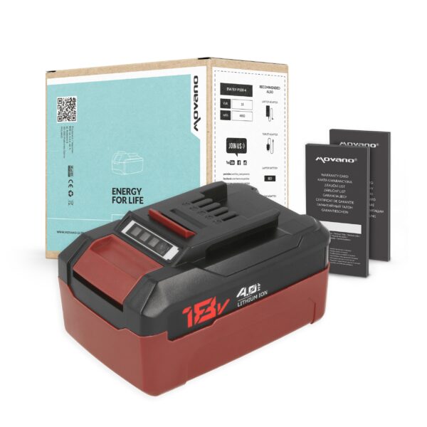 Bateria Movano de Lítio 18V 4000mAh para Ferramentas Einhell - Compatível com 4511396, 4512042, PX-BAT52, PXBP-300, PXBP-600