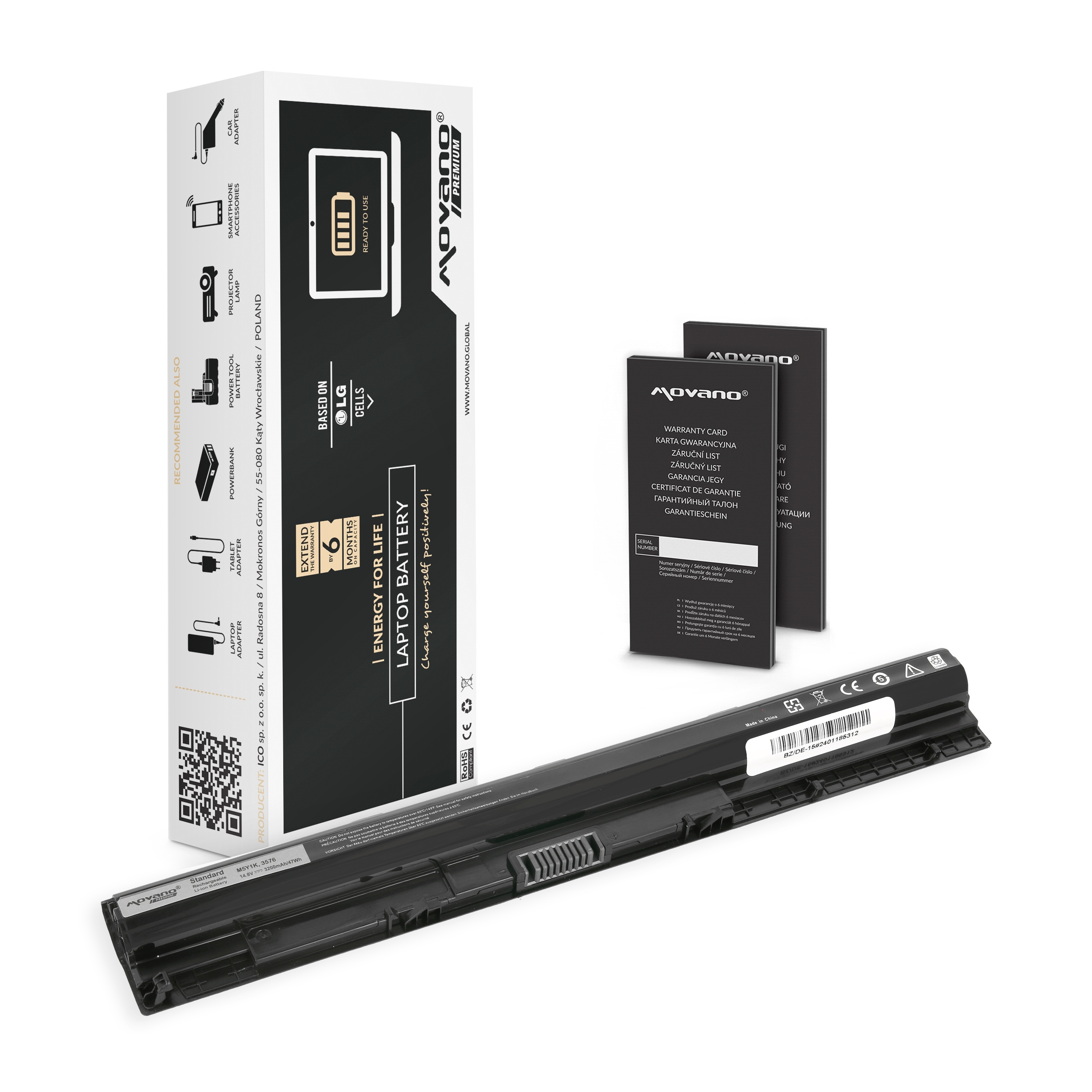 Bateria Movano Premium para Dell Inspiron 14,15 (3451), 3462, 5455, 5559, Latitude 3460, 3470, Vostro 3458, 3459, 3558