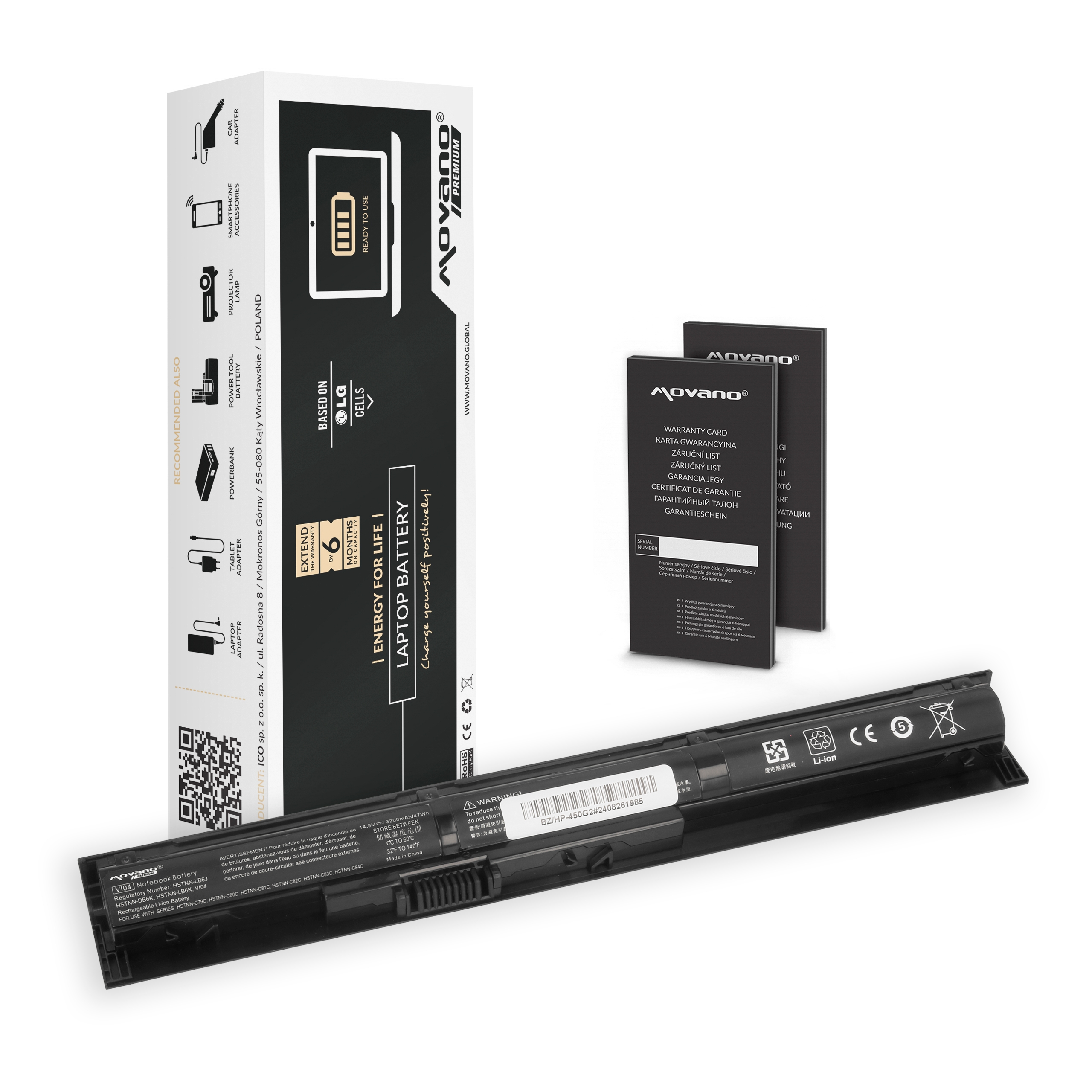 Bateria Movano Premium para HP ProBook 440 G2 (2600mAh)