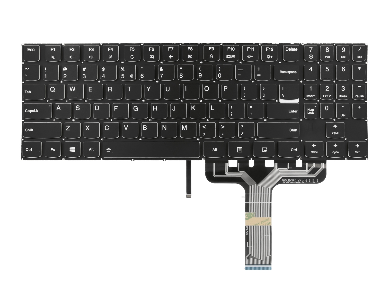 Teclado para Portátil Lenovo Legion Y520-15IKBN - Branco (Retroiluminado) QWERTY US - Image 3