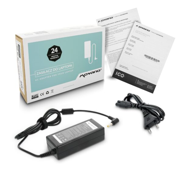 Carregador Movano 19V 3.42A 65W (5.5x1.7 mm) para Portáteis Acer, Packard Bell e Emachines
