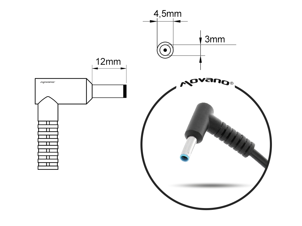 Carregador Movano para Portátil Asus 19.5V 11.8A 230W (Ficha 4.5x3.0mm) - Image 5