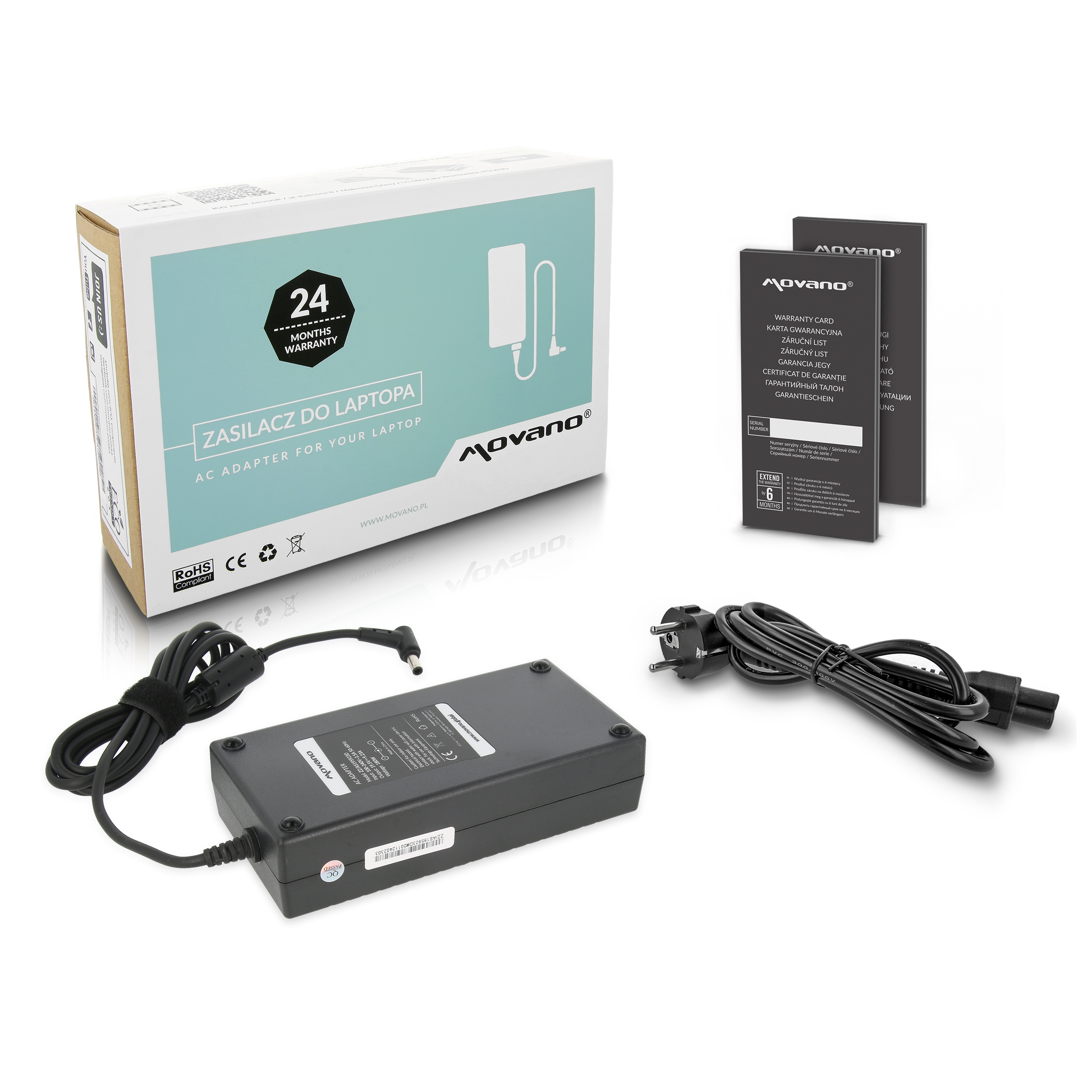 Carregador Movano para Asus 19.5V 9.23A (6.0x3.7 mm) 180W