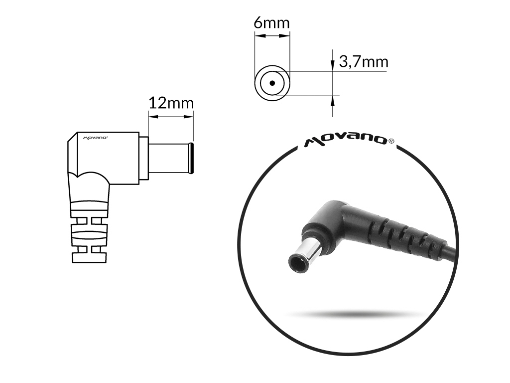 Carregador Movano para Asus 19.5V 9.23A (6.0x3.7 mm) 180W - Image 5
