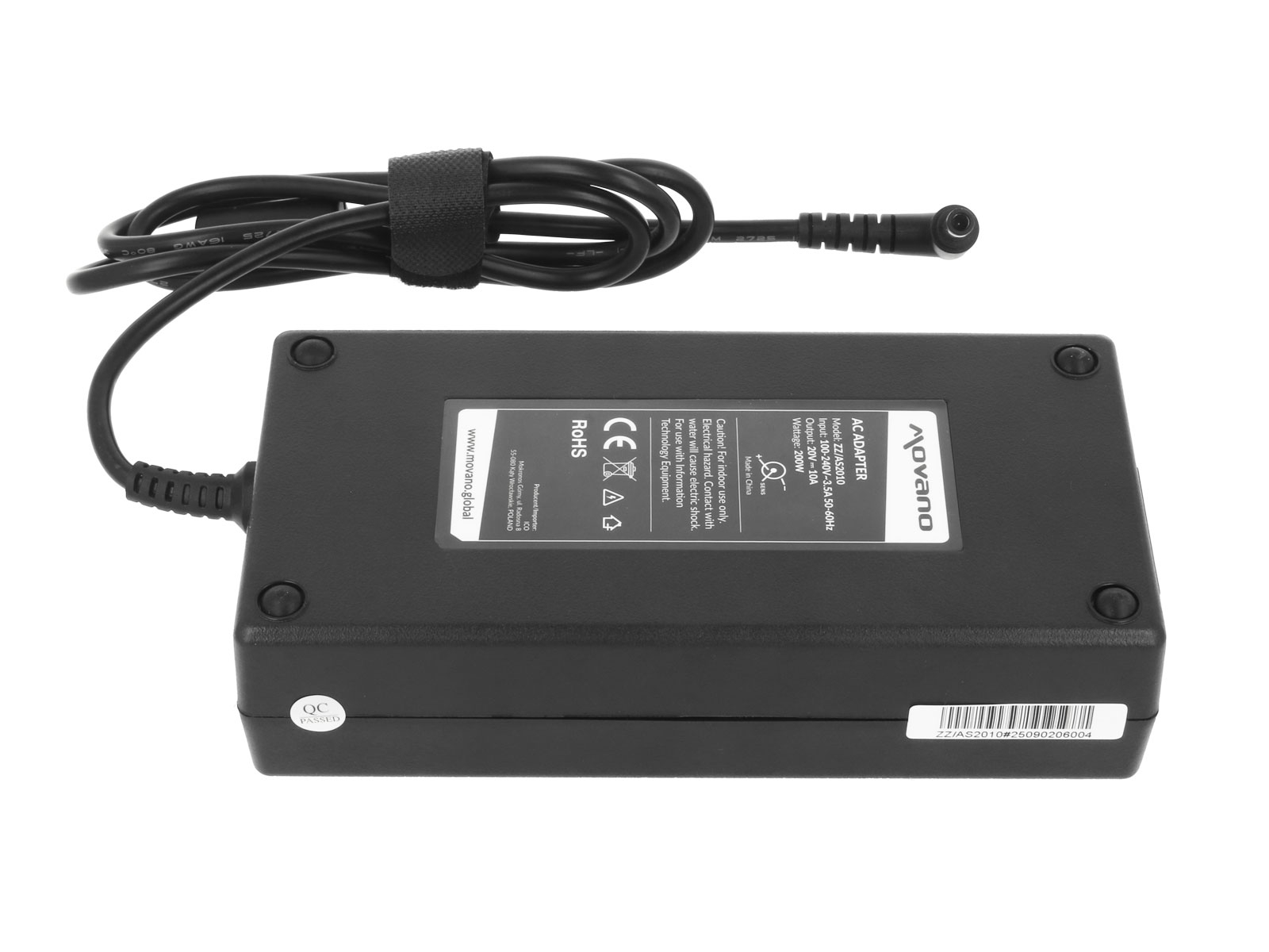 Carregador Movano 20V 10A 200W (6.0x3.7mm) para Portátil Asus - Séries ROG, TUF Gaming e Zenbook Pro