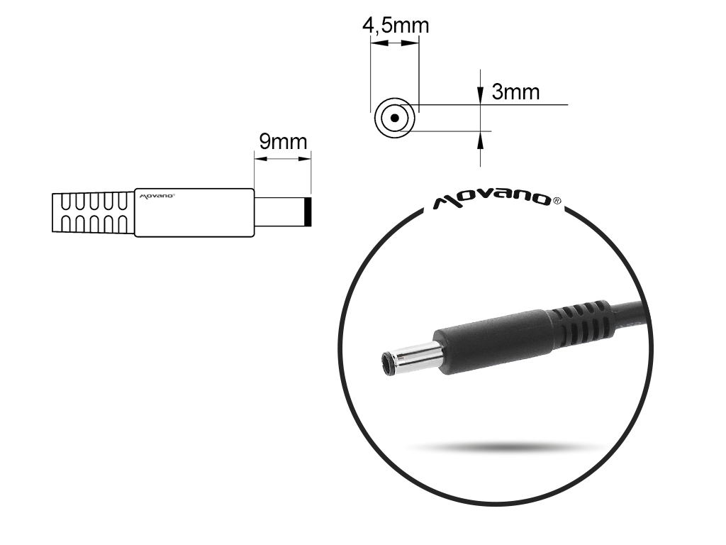 Carregador Movano 19.5V 2.31A (4.5x3.0 mm) 45W para Dell - Image 5