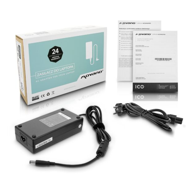 Carregador Movano 19.5V 9.23A 180W (7.4x5.0mm) para Portáteis Dell, Acer Predator, MSI