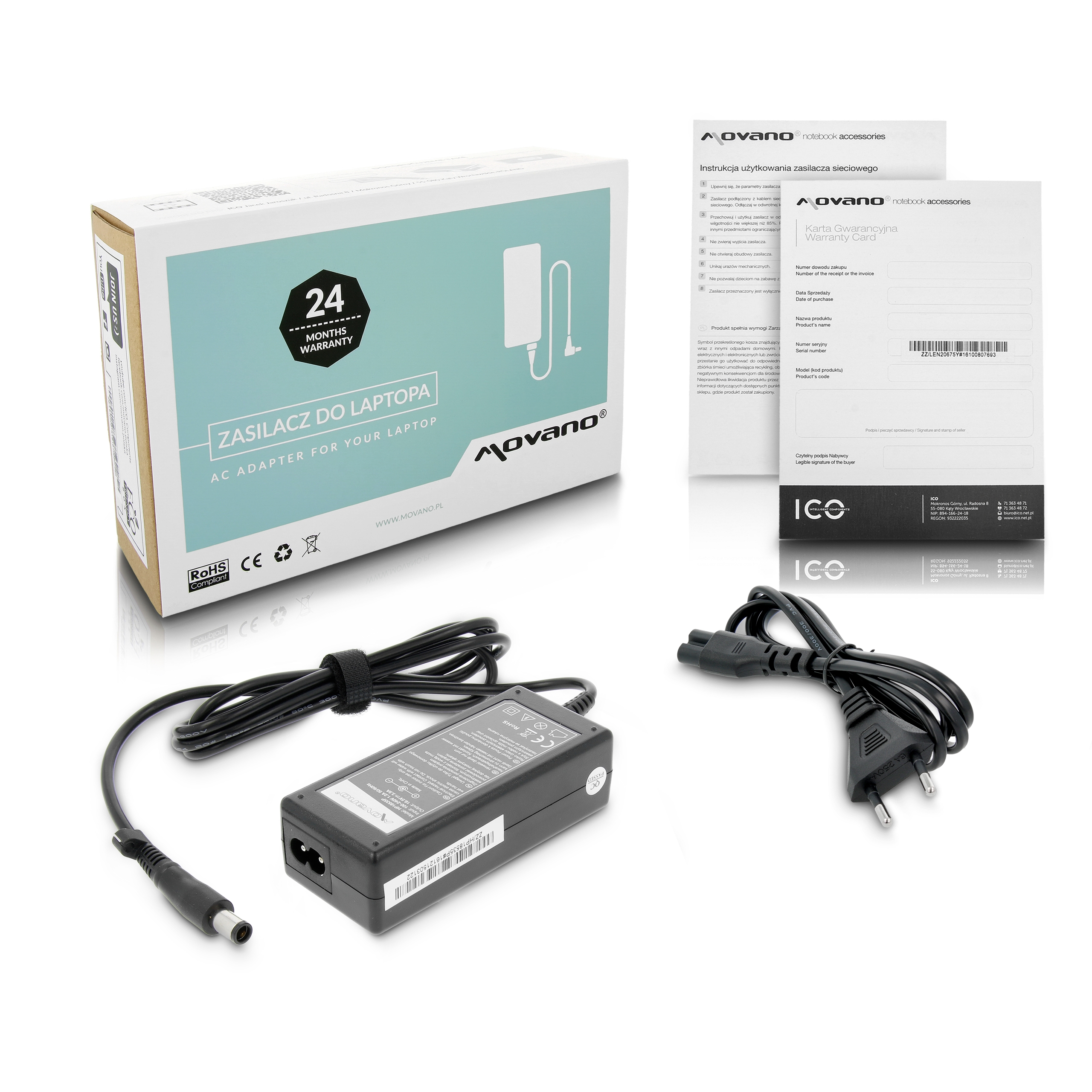 Carregador Movano 18.5V 3.5A (7.4x5.0 mm) 65W para HP e Compaq