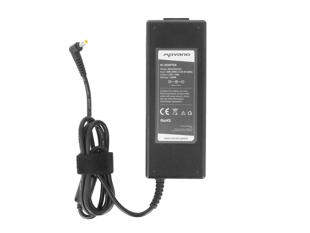 Carregador Movano LCD 12V 10A 120W (5.5x2.5mm) para Portátil - Image 5