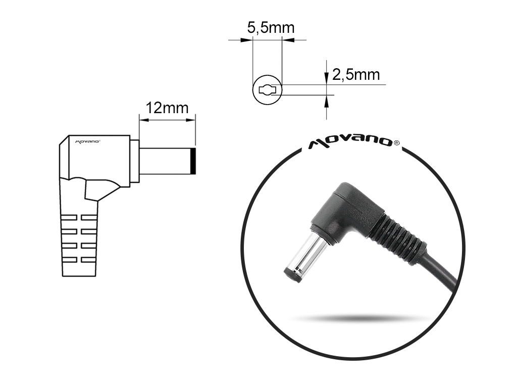 Carregador Movano 200W 19.5V 10.3A (5.5x2.5mm) para Portátil Clevo e Compatíveis - Image 5