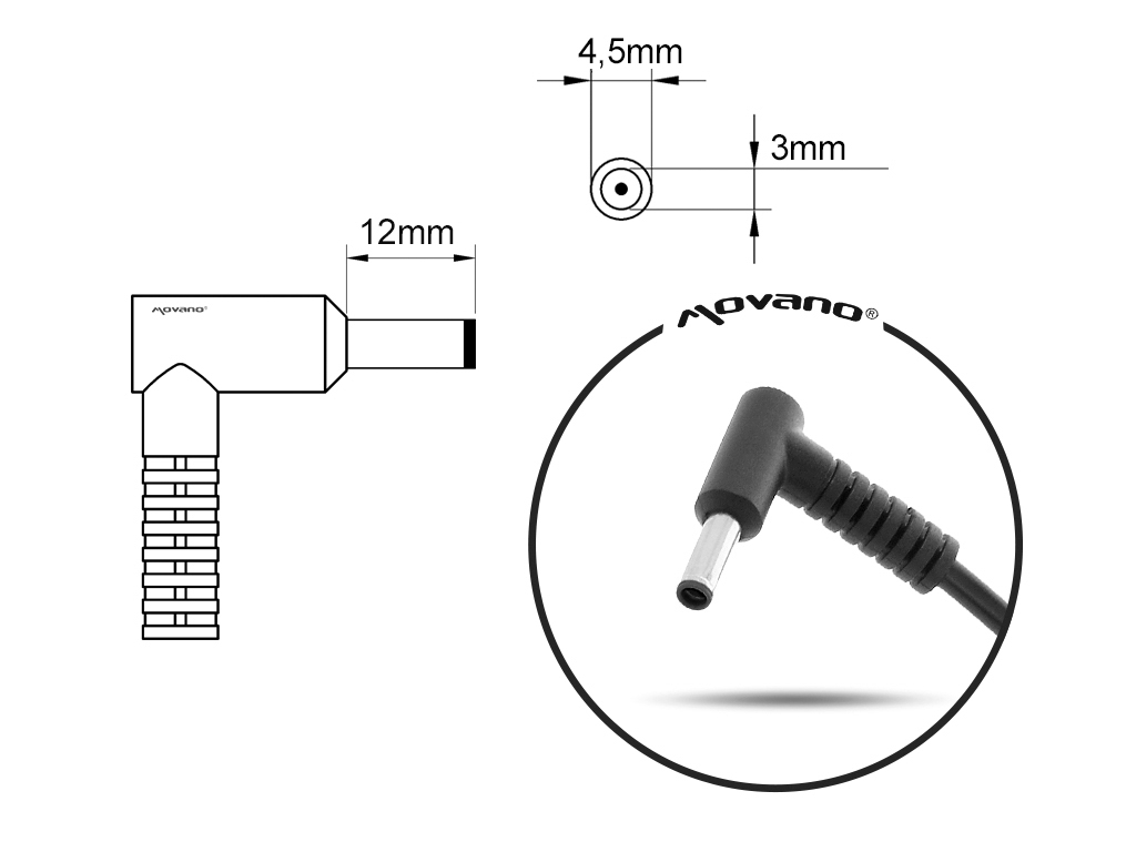 Carregador Movano 20V 9A (4.5x3.0 mm) 180W para MSI - Image 5