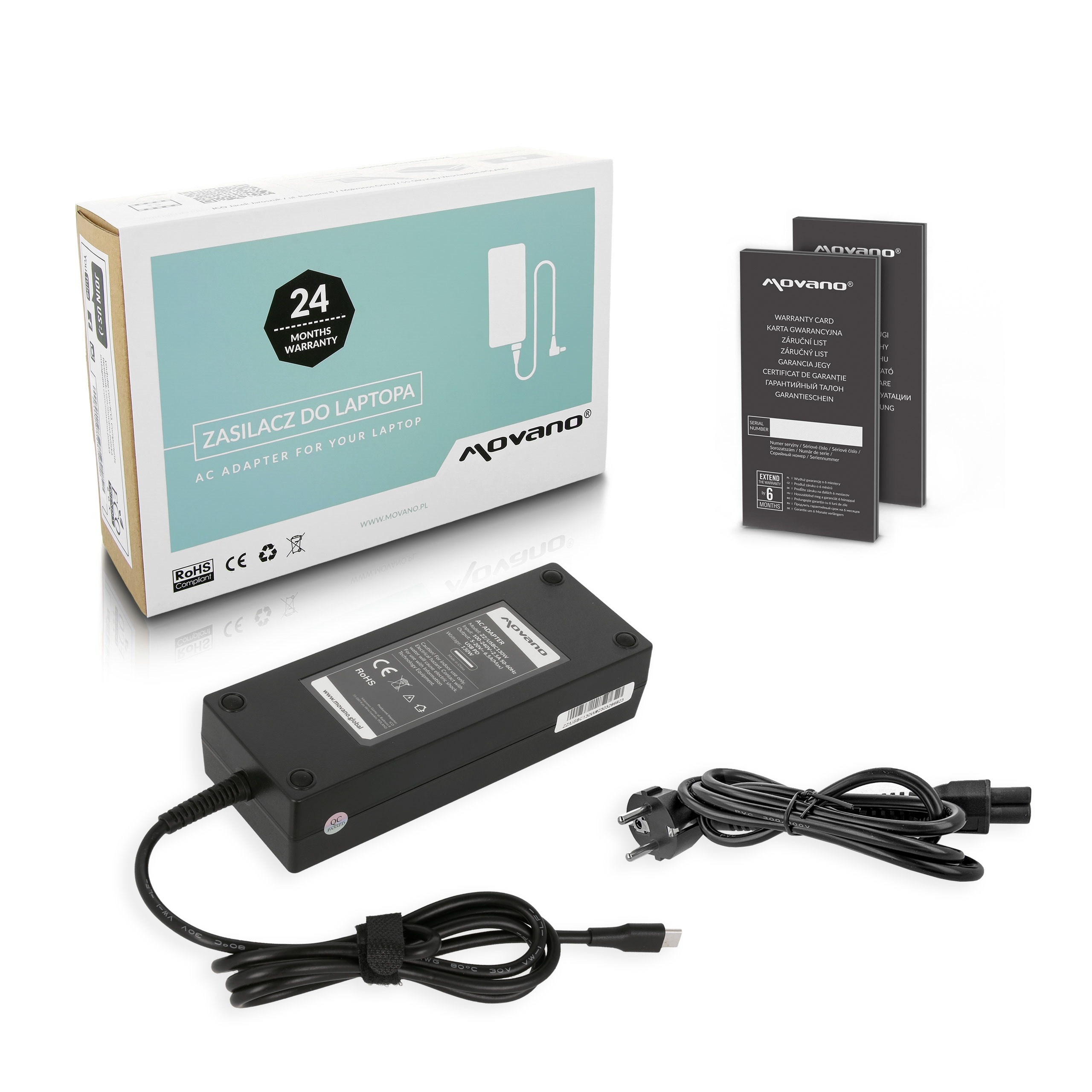 Carregador Movano 130W USB-C para Portáteis Dell (Preto)