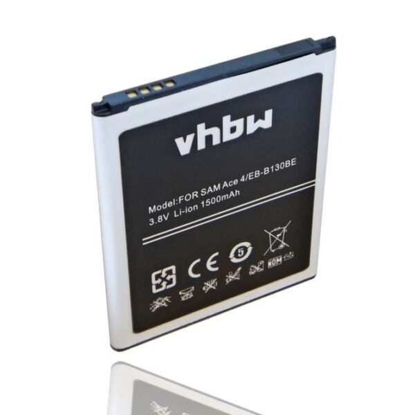 Bateria vhbw compatível com Samsung EB-B130BE, GH43-04256A, EB-BG313BBE - 1500 mAh 3.8 V Li-Ion