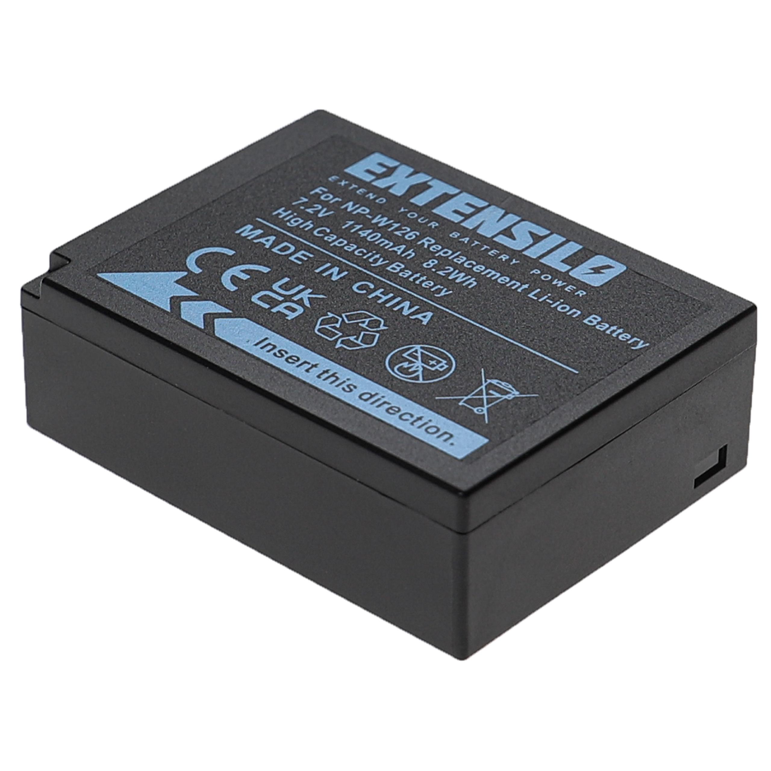 2x Baterias EXTENSILO para Fujifilm NP-W126, NP-W126s - 1140mAh, 7.2V - Image 4