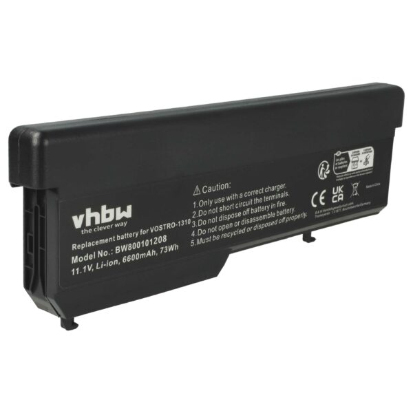 Bateria para Portátil Dell 312-0724, 0K738H, 0N950C, 0N956C, 0N958C - 6600 mAh 11.1 V Li-Ion vhbw