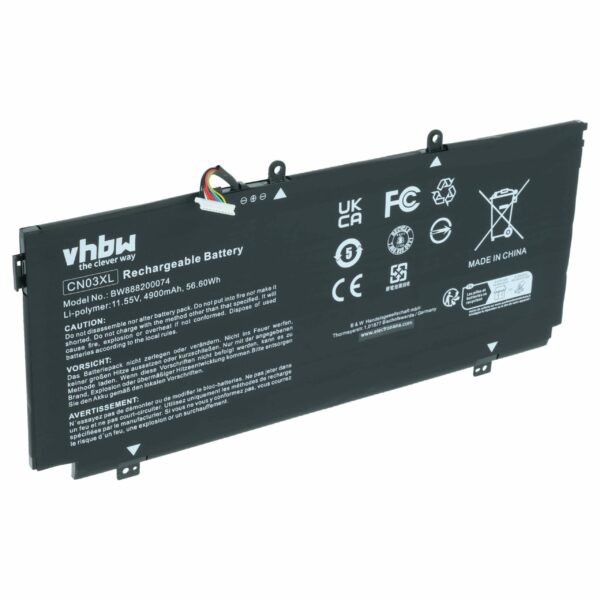 Bateria para Portátil HP vhbw - Substitui 901308-421, 901345-855, 859356-855, 859026-421 - 4900 mAh 11.55 V Li-polymer