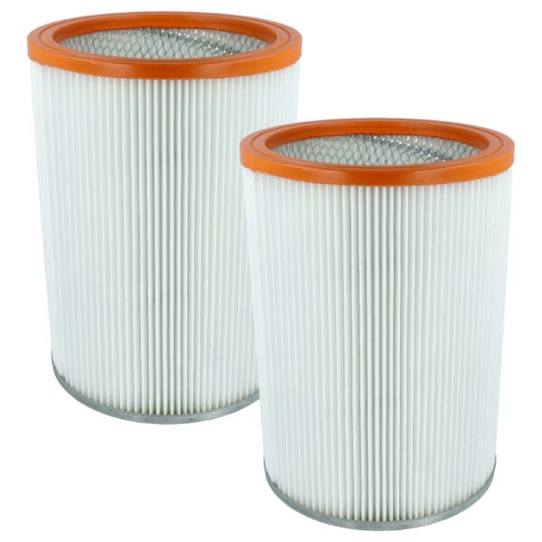2x Filtro Cartucho de Substituição vhbw para Aspirador WAP Nilfisk R 637/1, Laranja/Branco