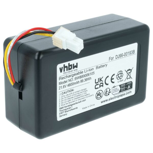 Bateria vhbw para Samsung DJ96-00193F, DJ96-00193B, DJ68-00741V-00, VCA-RBT72 - 4600mAh, 21.6V, Li-Ion