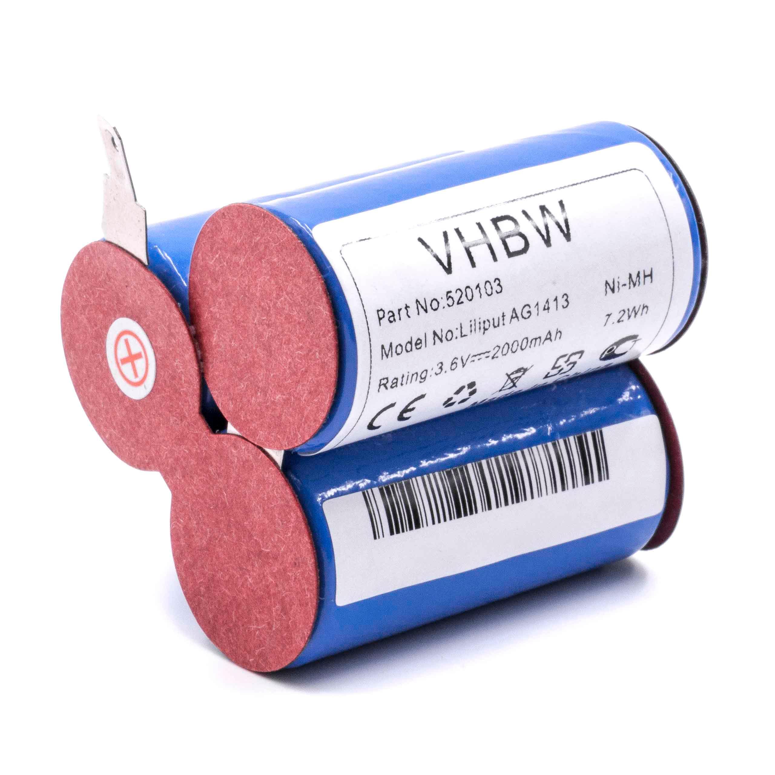 Bateria vhbw NiMH para AEG Classic 1, FL36, Liliput 2000mAh, 3.6V - Image 3