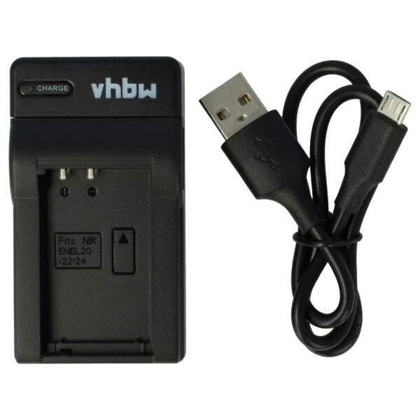 Carregador USB-C + Cabo para Baterias Nikon MH-29, MH-27, MH-31 - vhbw 0.5 A