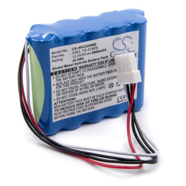 Bateria vhbw compatível com Nihon Kohden 608237, 10HR-4/3FAUC-NK, 10HP-4/3FAUR-NK - 3800 mAh 12 V NiMH