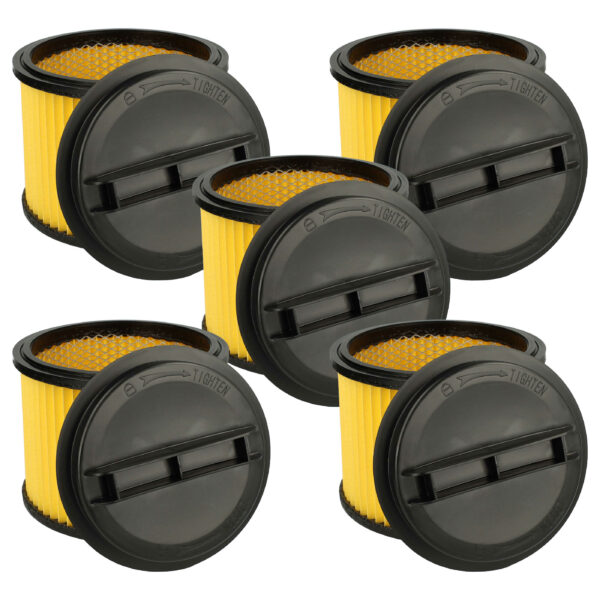 5x Filtro de Cartucho para Aspirador Ozito/Einhell vhbw - Substitui 23.421.75, 23.421.67