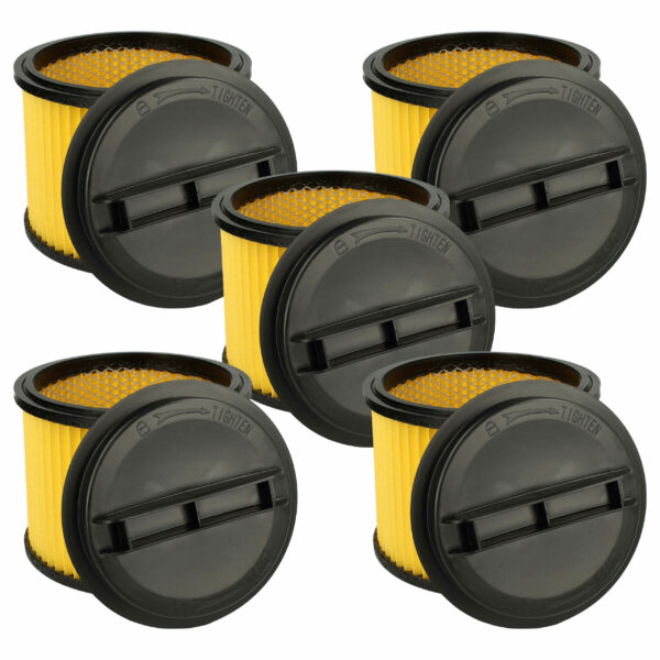 5x Filtro de Cartucho para Aspirador Ozito/Einhell vhbw - Substitui 23.421.75, 23.421.67