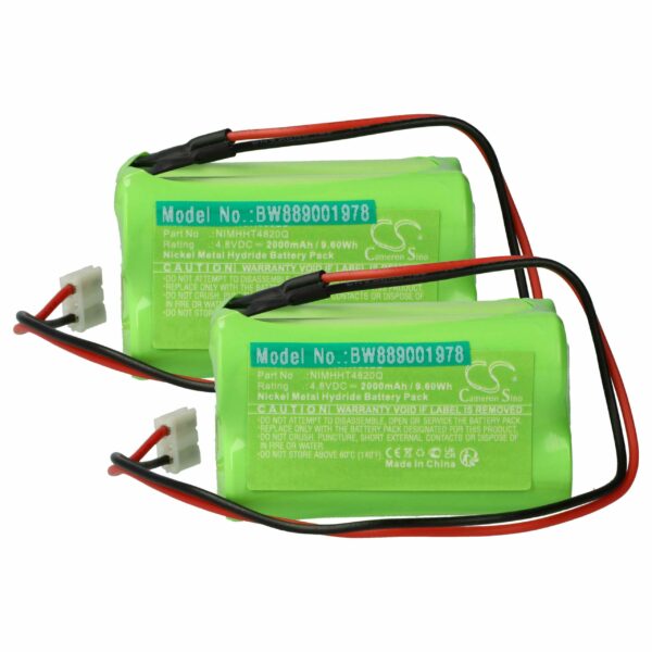 Bateria de Emergência 2x vhbw 2000 mAh 4.8V NiMH compatível ABM NIMHHT4820Q