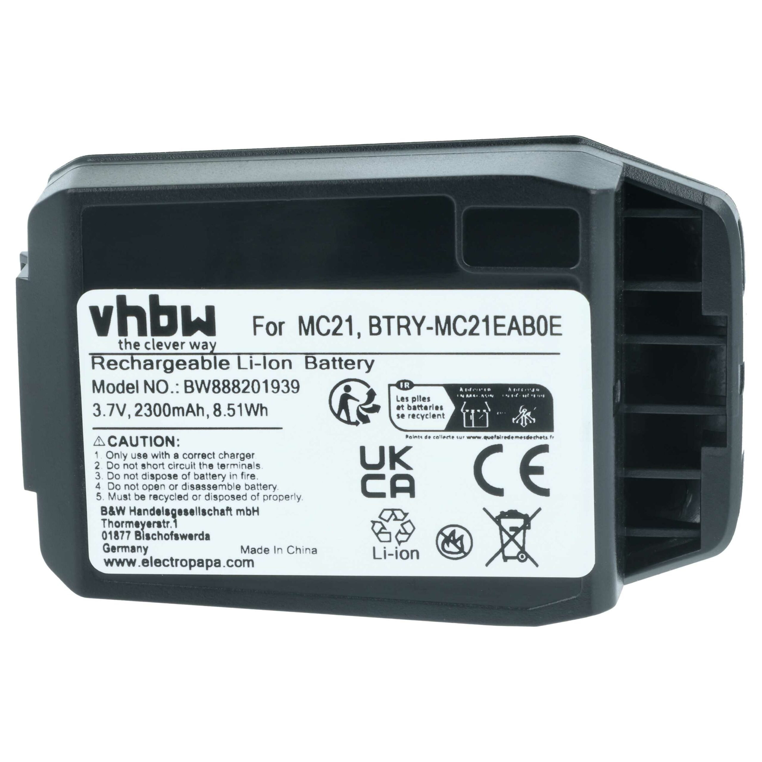 Bateria vhbw 5x para Motorola 82-105612-01, BTRY-MC21EAB0E - 2300mAh, 3.7V - Image 3
