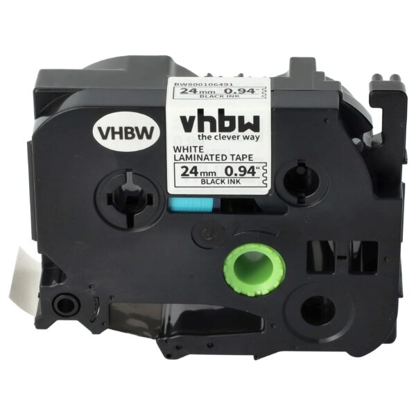 Fita para Impressora de Etiquetas vhbw substitui Brother TZ-251, TZE-251 - 24 mm Preto sobre Branco