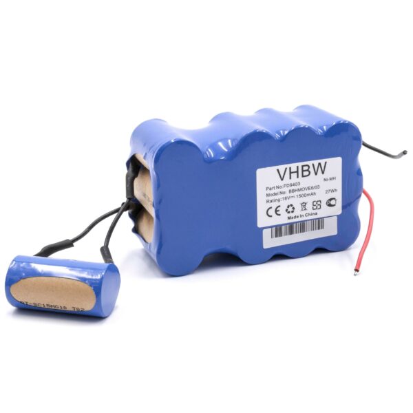 Bateria vhbw NiMH 1500mAh 18V para aspirador Bosch BBHMove