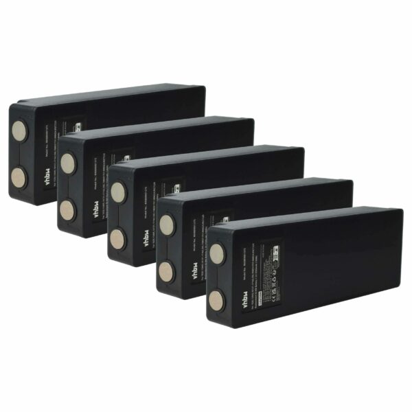 Conjunto de 5 Baterias de Substituição vhbw para Palfinger Scanreco 17162, 708031757, 16131, 1026, 13445 - 2500 mAh