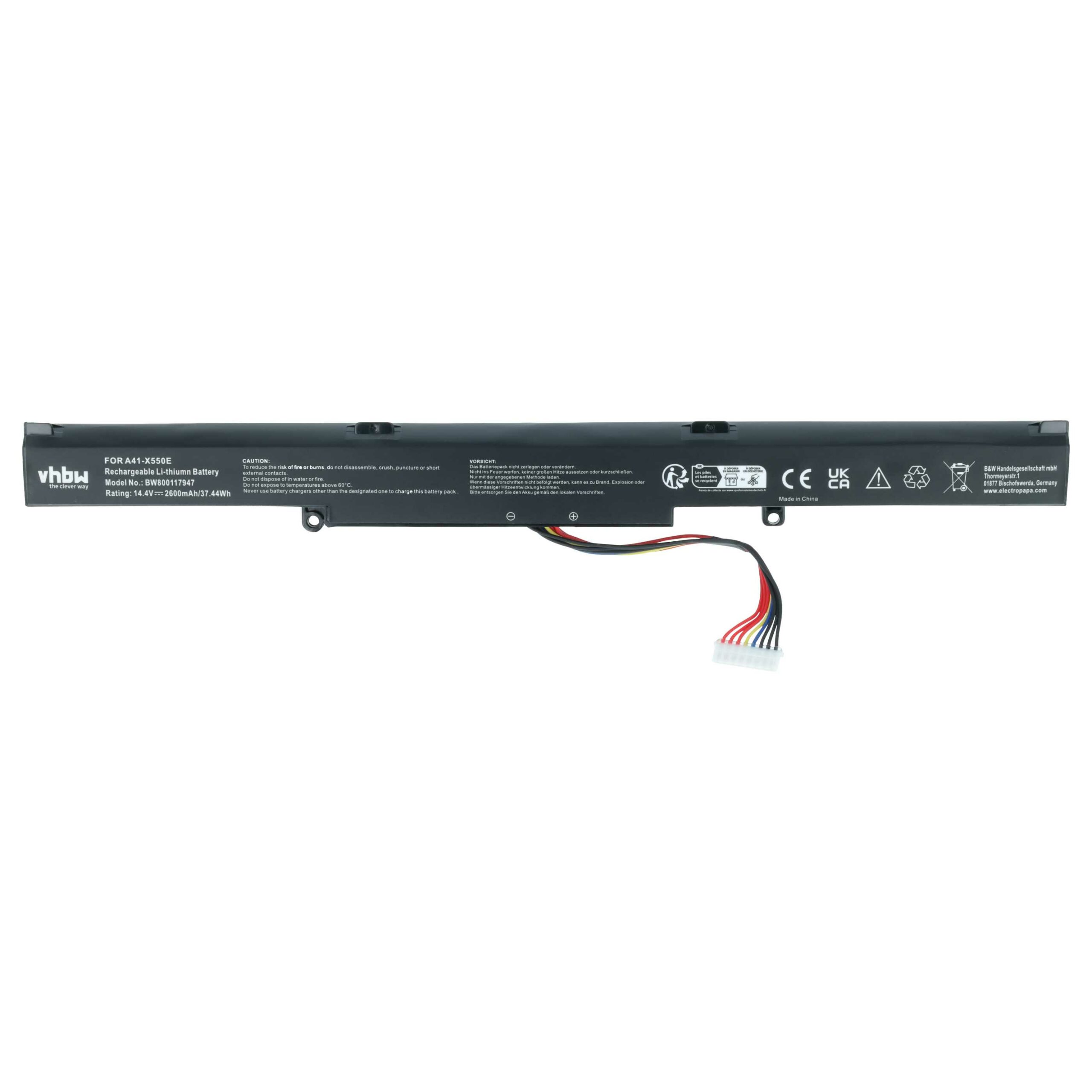 Bateria para Notebook Asus vhbw 2600 mAh 14.4 V Li-Ion - Image 3