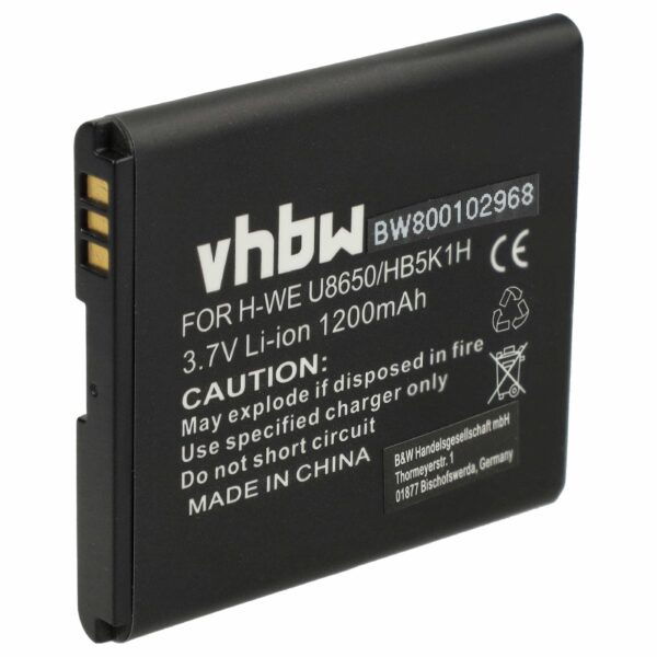 Bateria para Telemóvel vhbw substitui Huawei HB5K1H - 1200 mAh 3.7 V Li-Ion